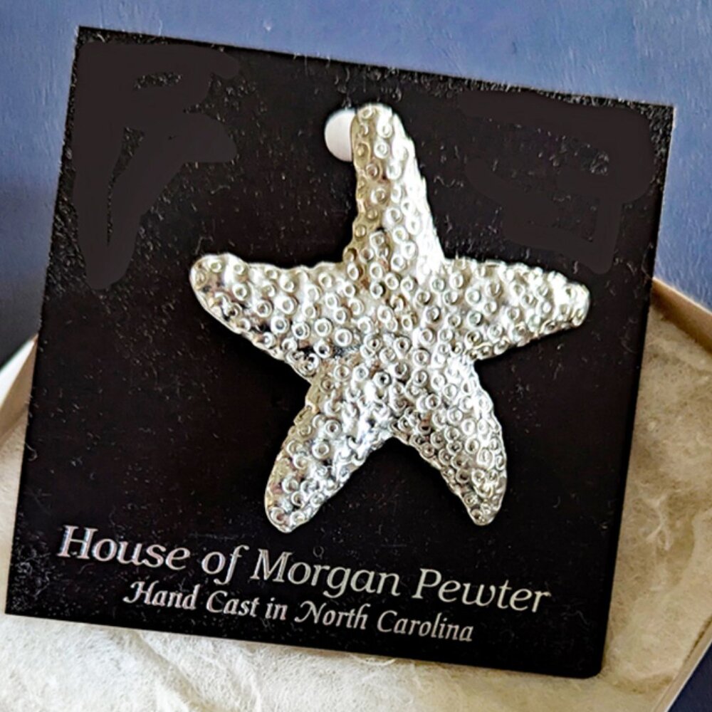 NEW (never worn) Vintage Pewter Starfish Pin - Beautiful/Hand Crafted